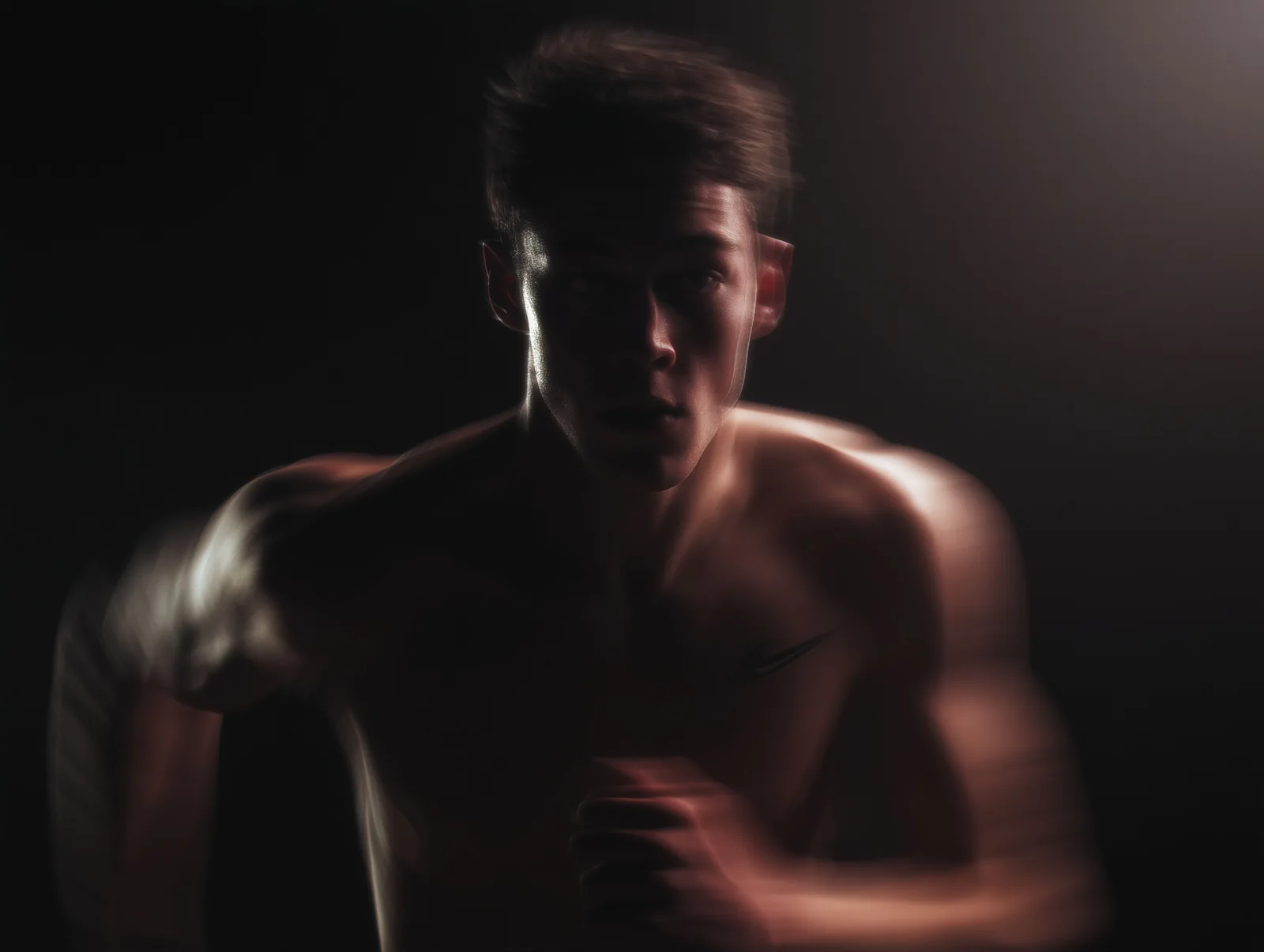 Boxer beim intensiven Training
